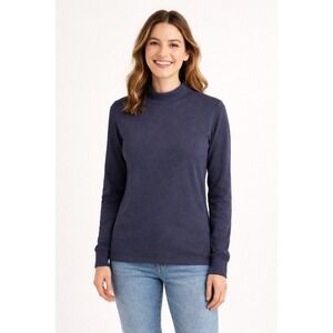 LL Bean Turtleneck Long Sleeve Womens Size XS Navy Causal Layer Layering Piece